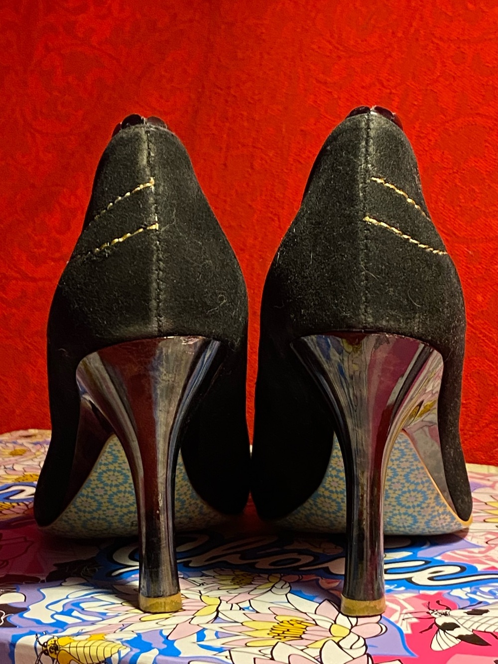 Reserved karensuefoster black cat pumps, 7 - Picture 3 of 15